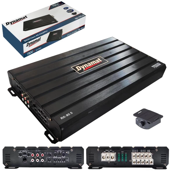 Dynamat RK-90.5 Oto Anfi Stereo 7500 Watt 5 Kanal Bass Kontrol 4x90W+400W