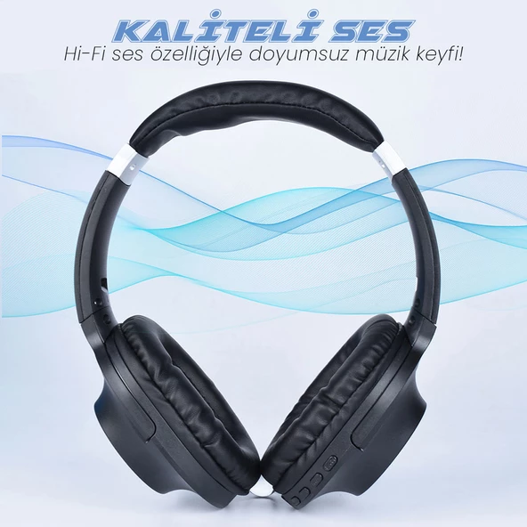 Zore BT850 Ayarlanabilir ve Katlanabilir 90 Derece Dönebilen Kulak Üstü Bluetooth Kulaklık - 5