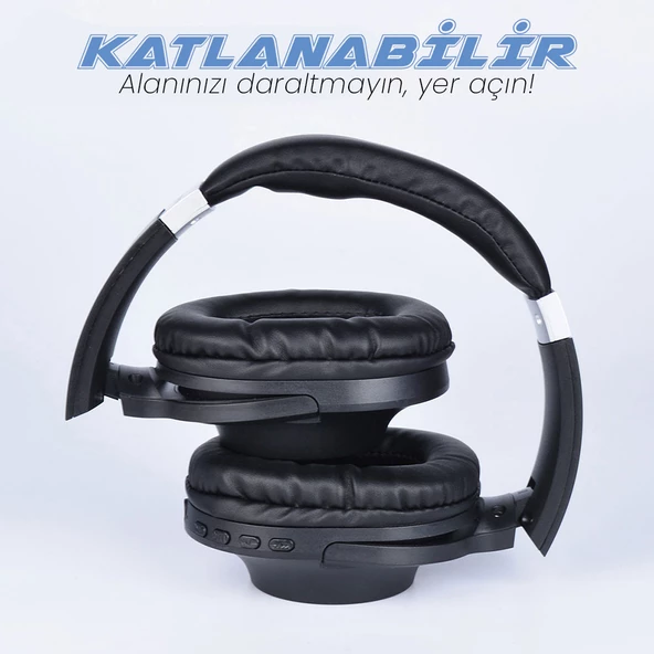 Zore BT850 Ayarlanabilir ve Katlanabilir 90 Derece Dönebilen Kulak Üstü Bluetooth Kulaklık - 3
