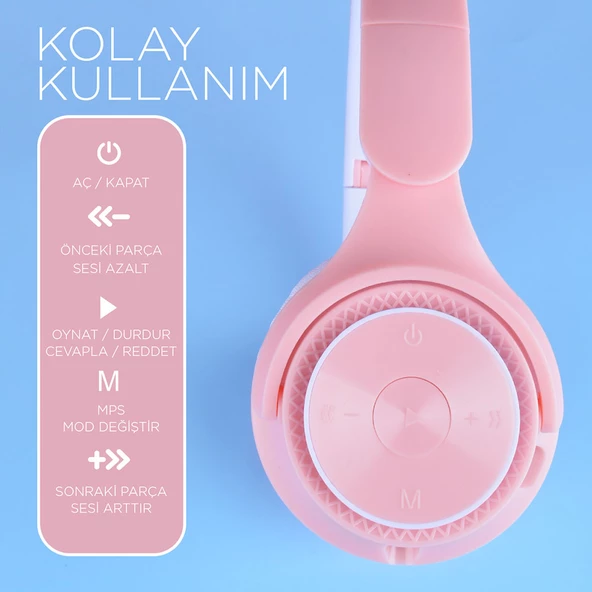 Zore M6 Pro Ayarlanabilir ve Katlanabilir Kulak Üstü Bluetooth Kulaklık - 2