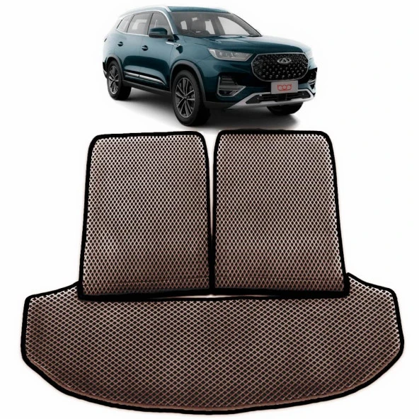 Bod Chery Tiggo 8 Pro 3D Havuzlu Paspas ve Bagaj Havuzu Seti 2023-Sonrası Kahve