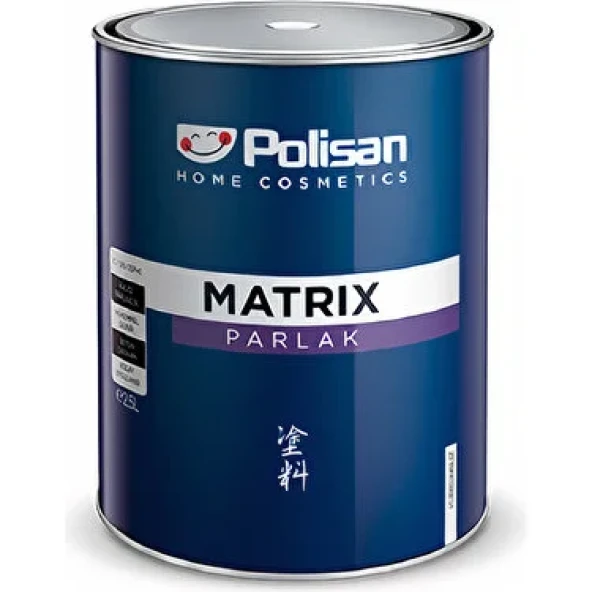 Polisan Matrix Enamel Sentetik Yağlı Boya 2,5lt Koyu Vişne