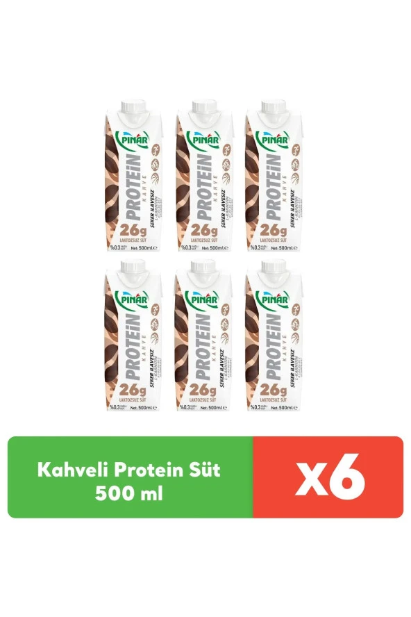 Pınar Kahveli Protein Süt 500 ml x 6 adet