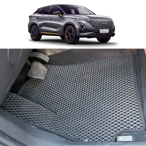 Bod Chery Omoda 5 3D Havuzlu Paspas ve Bagaj Havuzu Seti 2023-Sonrası Siyah 8 Parça - Resim 2