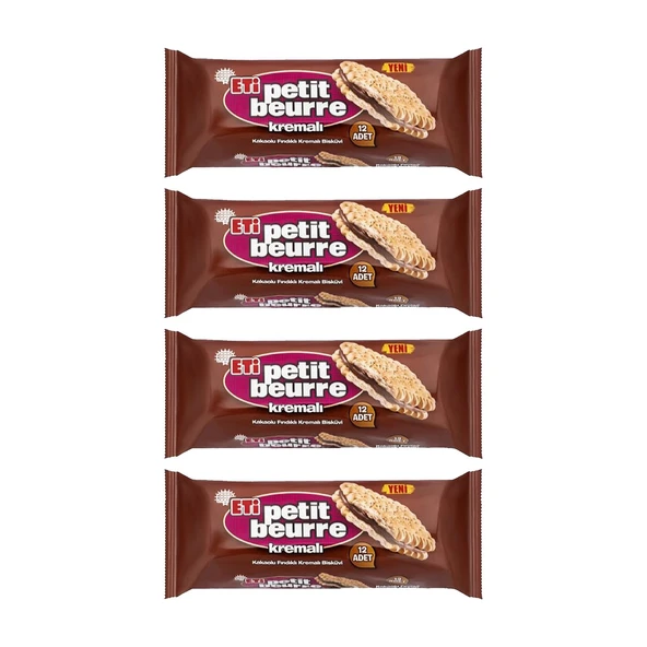 Eti Kakaolu Fındık Kremalı Petibör Bisküvi 270 gr x 4 Adet - 2