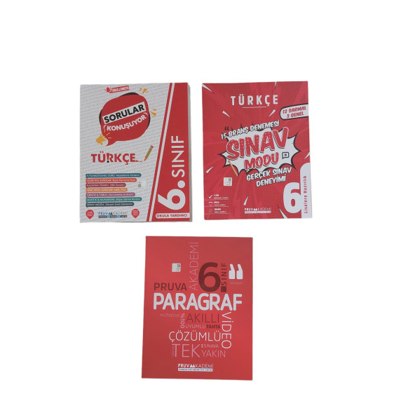 PRUVA AKADEMİ 6.SINIF TÜRKÇE 3 KİTAP SET