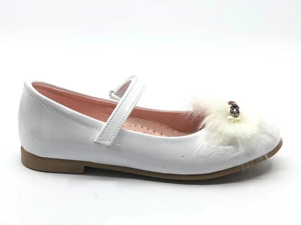 İremsu Tüylü Taşlı Cırtlı Kız Çocuk Babet Ayakkabı - Resim 14