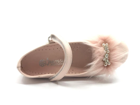 İremsu Tüylü Taşlı Cırtlı Kız Çocuk Babet Ayakkabı - Resim 19