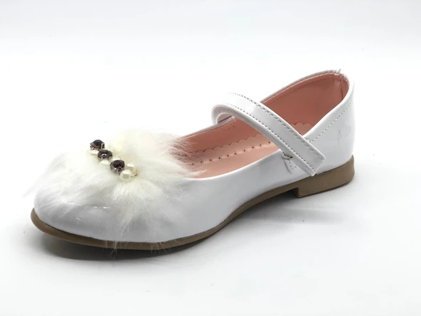 İremsu Tüylü Taşlı Cırtlı Kız Çocuk Babet Ayakkabı - Resim 26