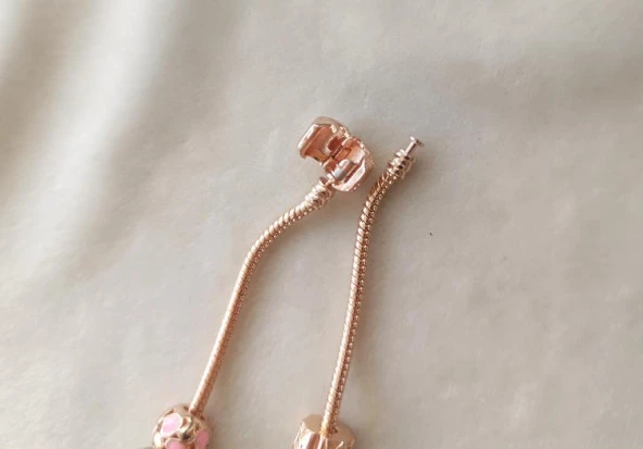 Bileklik Charm Nazar Boncuğu Kalp Yılan Zincir Bileklik - 3