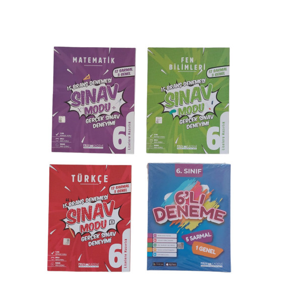 PRUVA AKADEMİ 6.SINIF SINAV MODU 3 KİTAP SET + GENEL DENEME