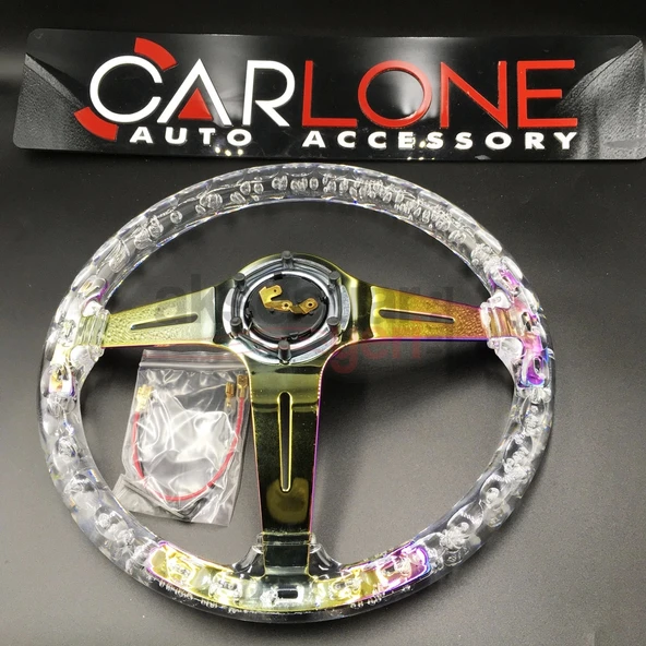 Şeffaf Direksiyon Momo 35cm Kabarcıklı Direksiyon Beyaz A+ Süper Ürün - 4