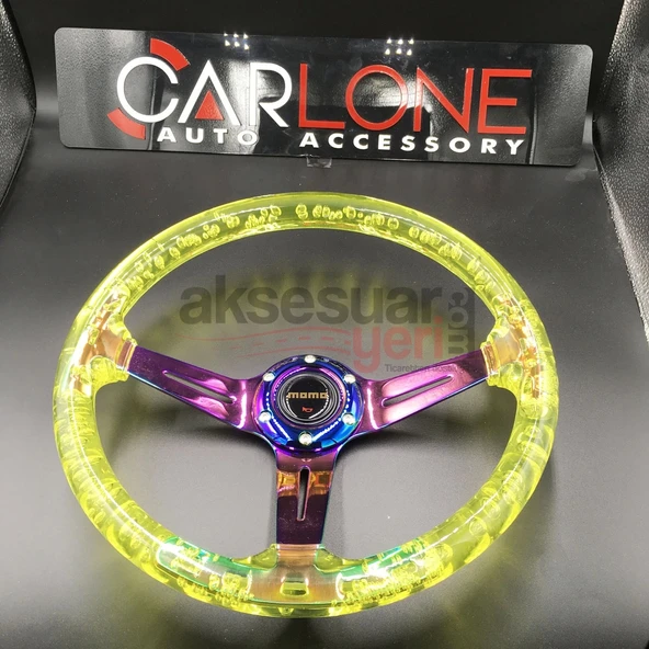 Şeffaf Sarı Direksiyon Momo 35cm Kabarcıklı Direksiyon A+ Süper Ürün - 2