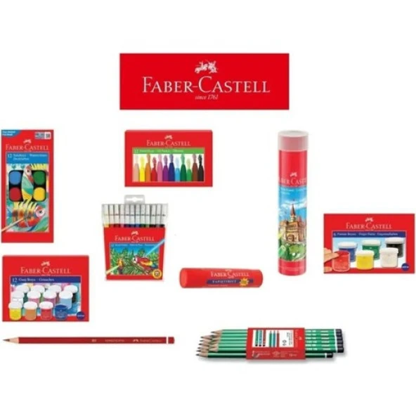 Faber Castell Faber-castell Pastel + Sulu + Kuru Boya Seti 3'lü