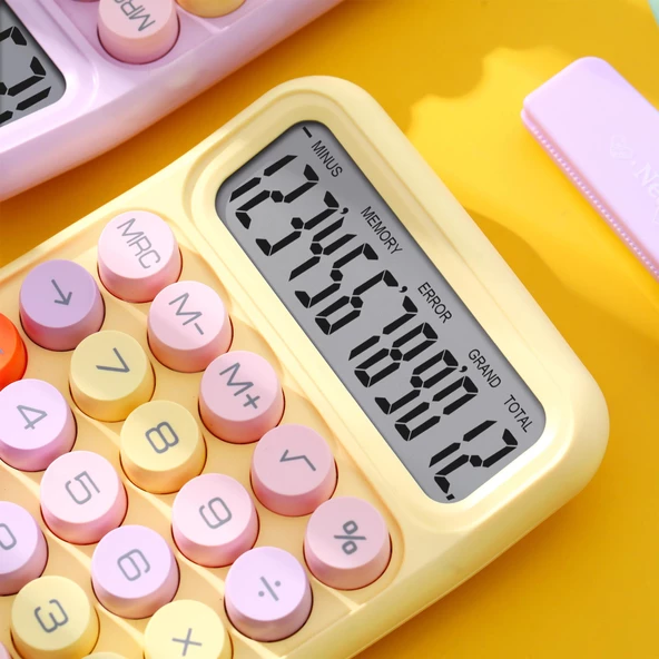 Mioji Mio CL12 Mekanik Tuşlu 12 Haneli Büyük Ekranlı 4 Fonksiyonlu Hesap Makinesi - Sarı - 6