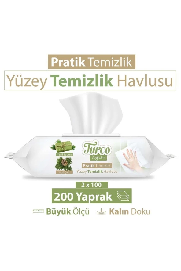 Baby Turco Doğadan Pratik Yüzey Temizlik Havlusu 100 yaprak - 3