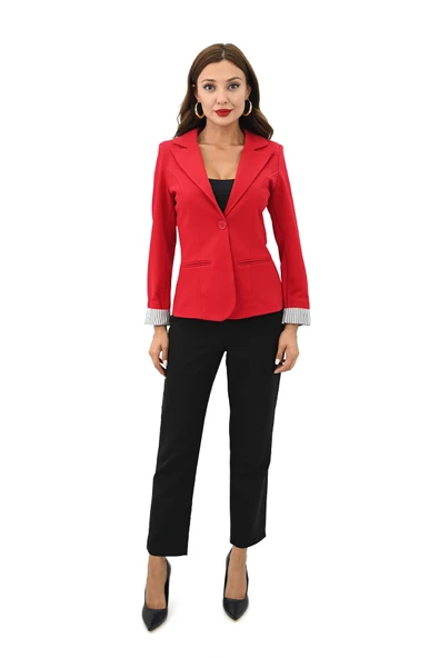 Kadın Tek Düğme Detaylı Blazer Ceket 5522 - 9