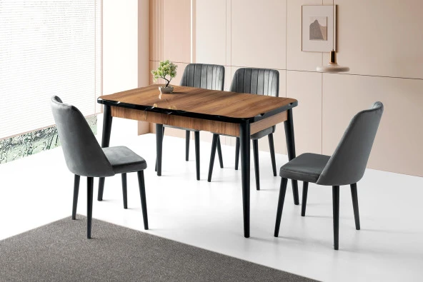 Erezoğulları Mobilya Yakamoz Milano MDF Mutfak Masa Sandalye Takımı 80x130