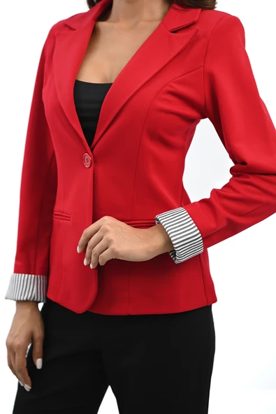 Kadın Tek Düğme Detaylı Blazer Ceket 5522 - 11
