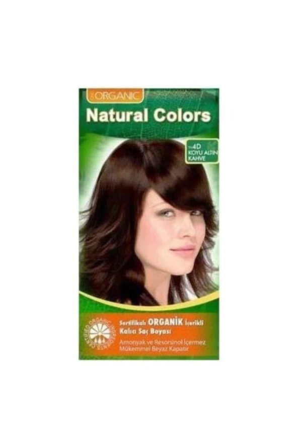 Organic Natural Colors 4d Koyu Altın Kahve Organik Saç Boyası