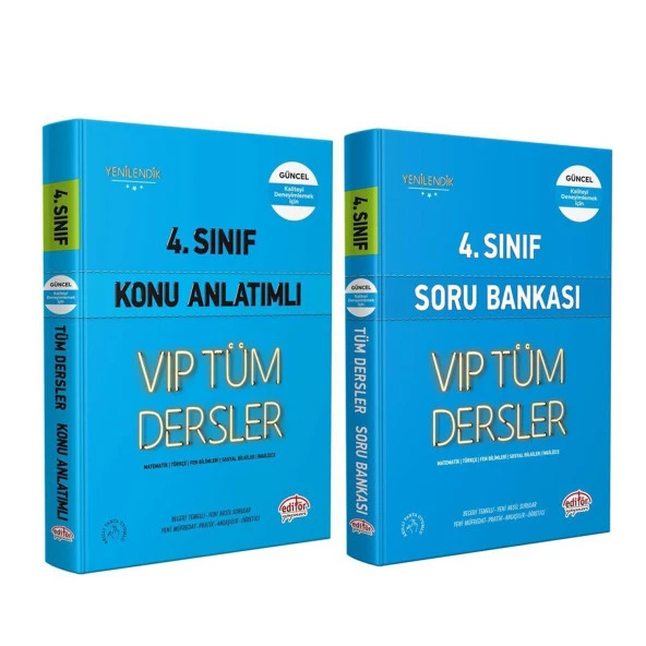 Editör Yayınları 4.Sınıf VİP Tüm Dersler Konu ve Soru Seti 2 Kitap