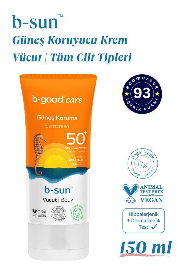 Yetişkin Güneş Kremi SPF 50+ Vücut için 150 ml