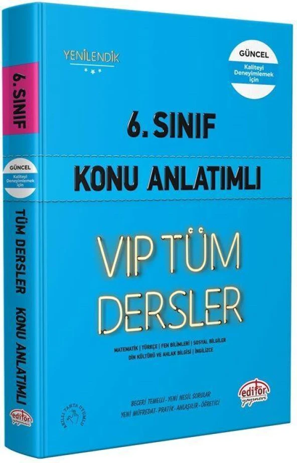 6. Sınıf VİP Tüm Dersler Konu Anlatımlı Editör Yayınları