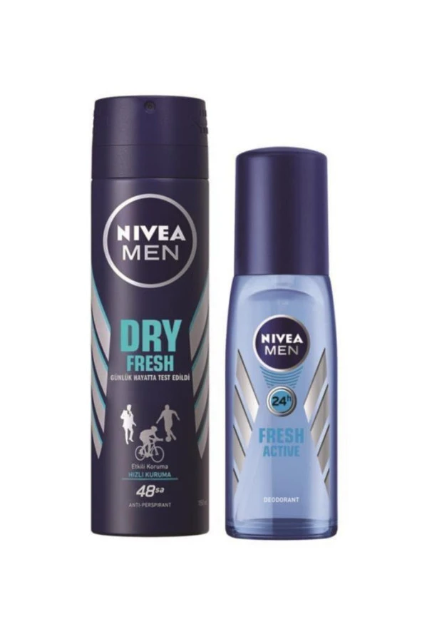 Nivea Dry Fresh Deodorant 150ml + Fresh Active Pump Sprey 75ml