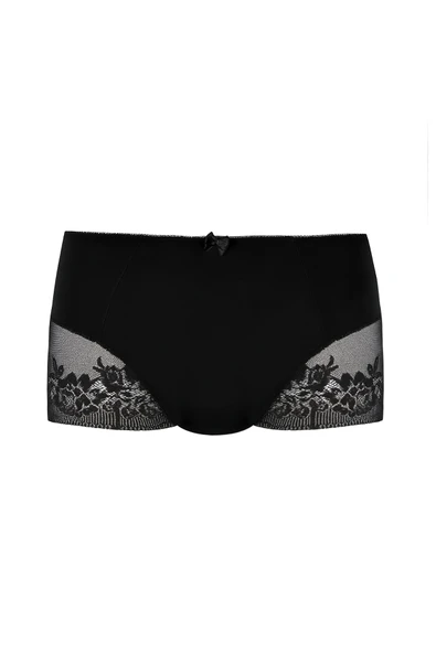 Siyah Lazer Kesim Dantelli Karın Toparlayıcı  Korse - Resim 4