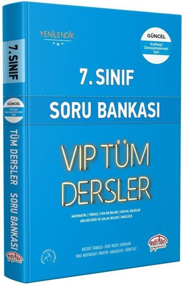 7. Sınıf VİP Tüm Dersler Soru Bankası Editör Yayınları