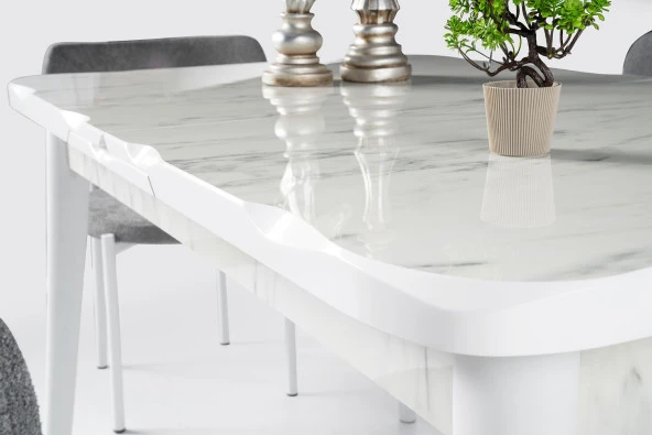 Erezoğulları Mobilya Yakamoz Alfa MDF Mutfak Masa Sandalye Takımı 80x130cm - 2