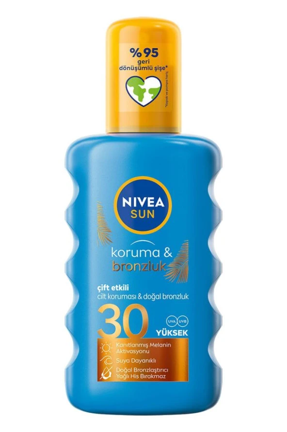 Nivea Sun Spf 30 Koruma & Bronzluk Güneş Spreyi 200ml Yüksek Güneş Koruması Ve Doğal Bronzlaştırıcı - 2