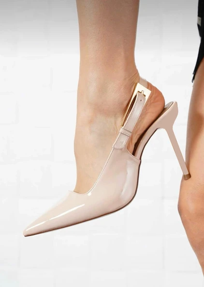 Feles Toka Detaylı Topuklu Kadın Stiletto Ayakkabı - Resim 16