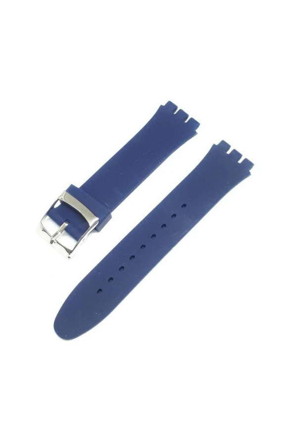 19mm Swatch Uyumlu Chrono Model Slikon Saat Kordonu - LACİVERT