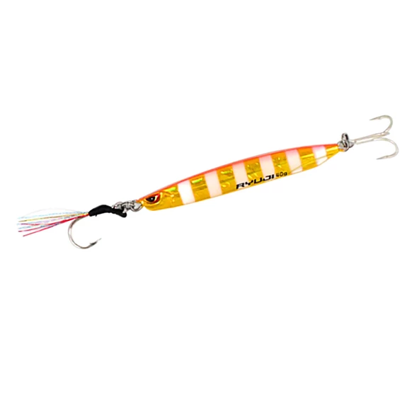 Ryuji Silent Jig 8cm 40gr Metal Jig yem  Gold Zebra Glow