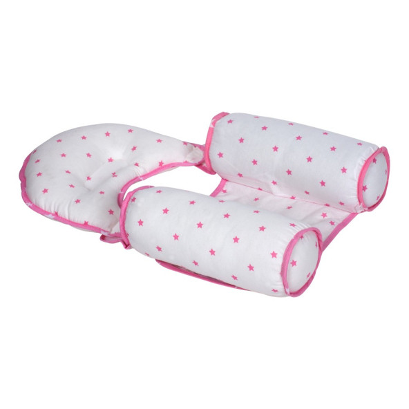 Sevi Bebe Kafa Şekillendirici Yastık & Yan Yatış Yastığı Pembe Yıldız - 3