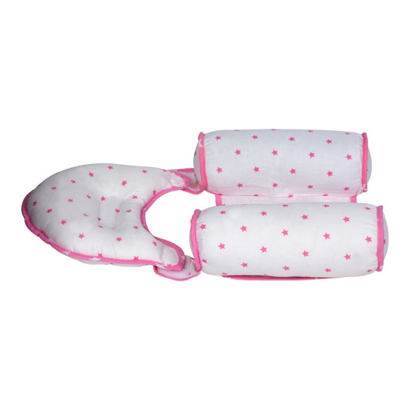 Sevi Bebe Kafa Şekillendirici Yastık & Yan Yatış Yastığı Pembe Yıldız - 4