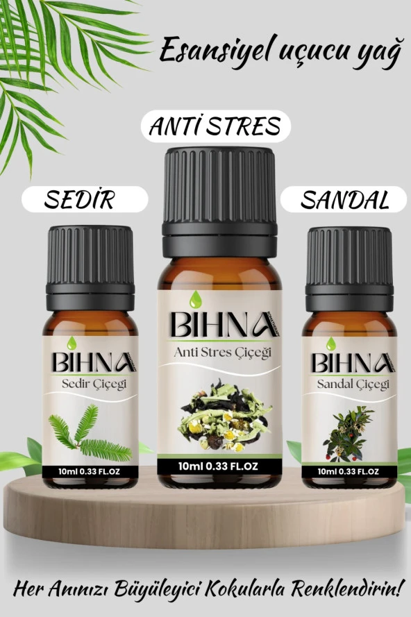 Sedir,Sandal,Anti Stres Uçucu Buhur Yağı Buhurdanlık Esansı Oda Kokusu Esansiyel 10 ml