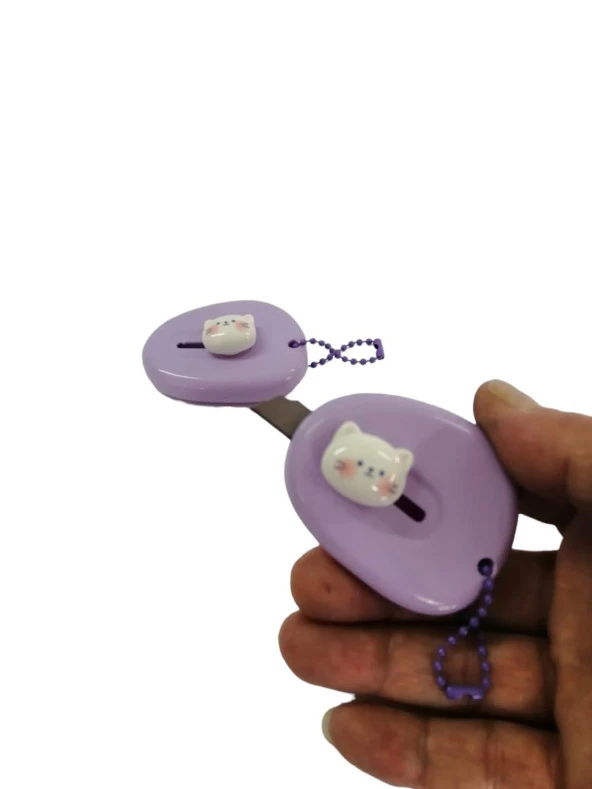 SRTfootcare (1 Adet MOR) Sevimli Emojili Mini Maket Bıçağı - 2