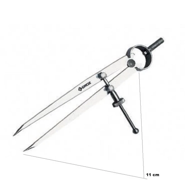 GROZ 4 inch Çelik Metal Pergel DD/4 Deri El Aleti - 2