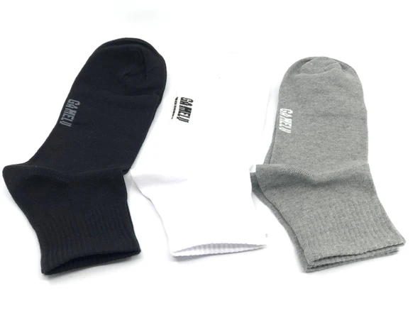 Gamelu Pamuk Çorap 3 adet Unisex Kısa Tenis Çorap - Resim 2