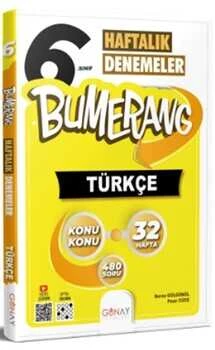 Günay Yayınları 6. Sınıf Bumerang 32 Haftalık Türkçe Denemeleri