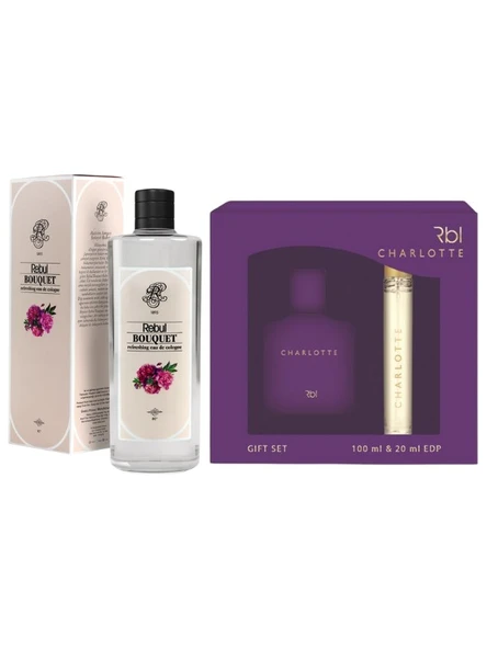 Rebul Charlotte Parfüm 100 ml | Kalem Parfüm 20 ml +  Kolonya Bouquet 250 ml Özel Set