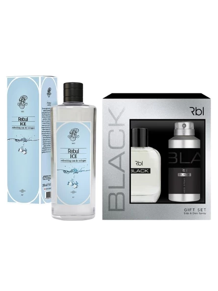 Rebul Black Set Parfüm 100 ml + Deodorant Spray 150 ml + Rebul Ice Kolonya 250ML