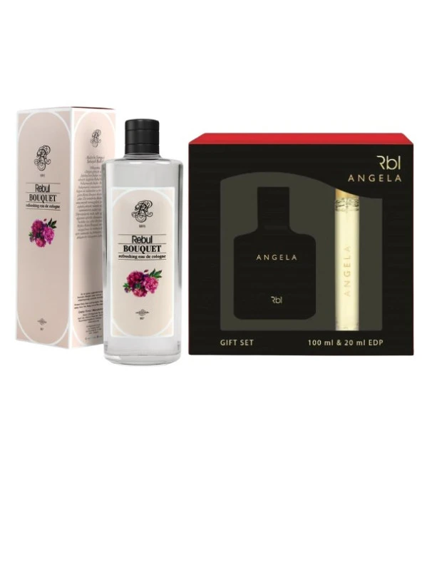 Rebul Angela Edp 100 ml + 20 ml Kadın Parfüm + Kolonya Bouquet 250 ml Özel Set