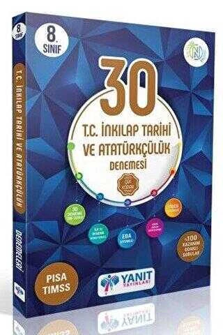 8. Sınıf T.C. İnkılap Tarihi ve Atatürkçülük 30 lu Branş Denemesi Yanıt Yayınları