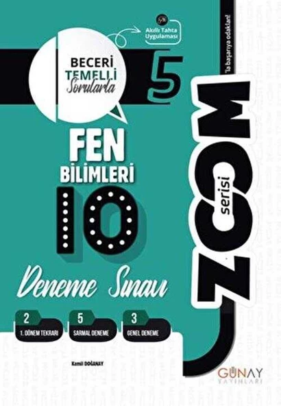 5. Sınıf Fen Bilimleri Zoom Serisi 10 Deneme Günay Yayınları