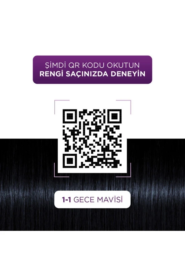 Palette Göz Alıcı Renkler Saç Boyası 1-1 Gece Mavisi - Resim 3