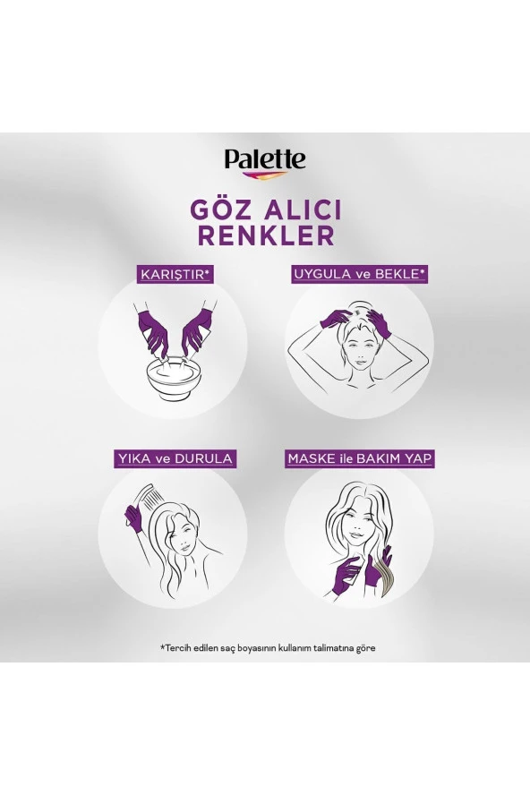 Palette Göz Alıcı Renkler Saç Boyası 1-1 Gece Mavisi - Resim 5
