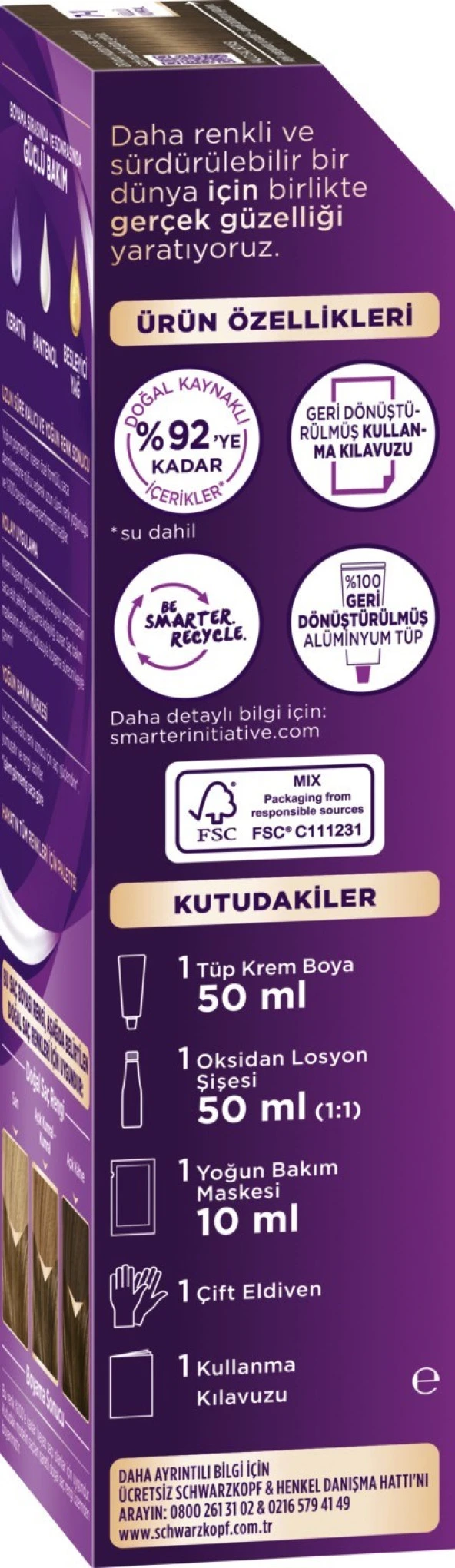 Palette Göz Alıcı Renkler Saç Boyası 7-1 Küllü Kumral - Resim 2